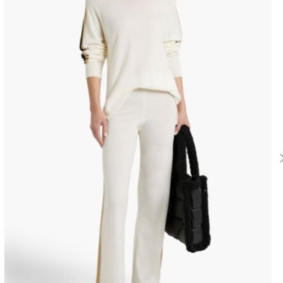NWT WE NORWEGIANS Italian Merino Wool Women's Cream Gold Knit Pants fit XS - Picture 1 of 6